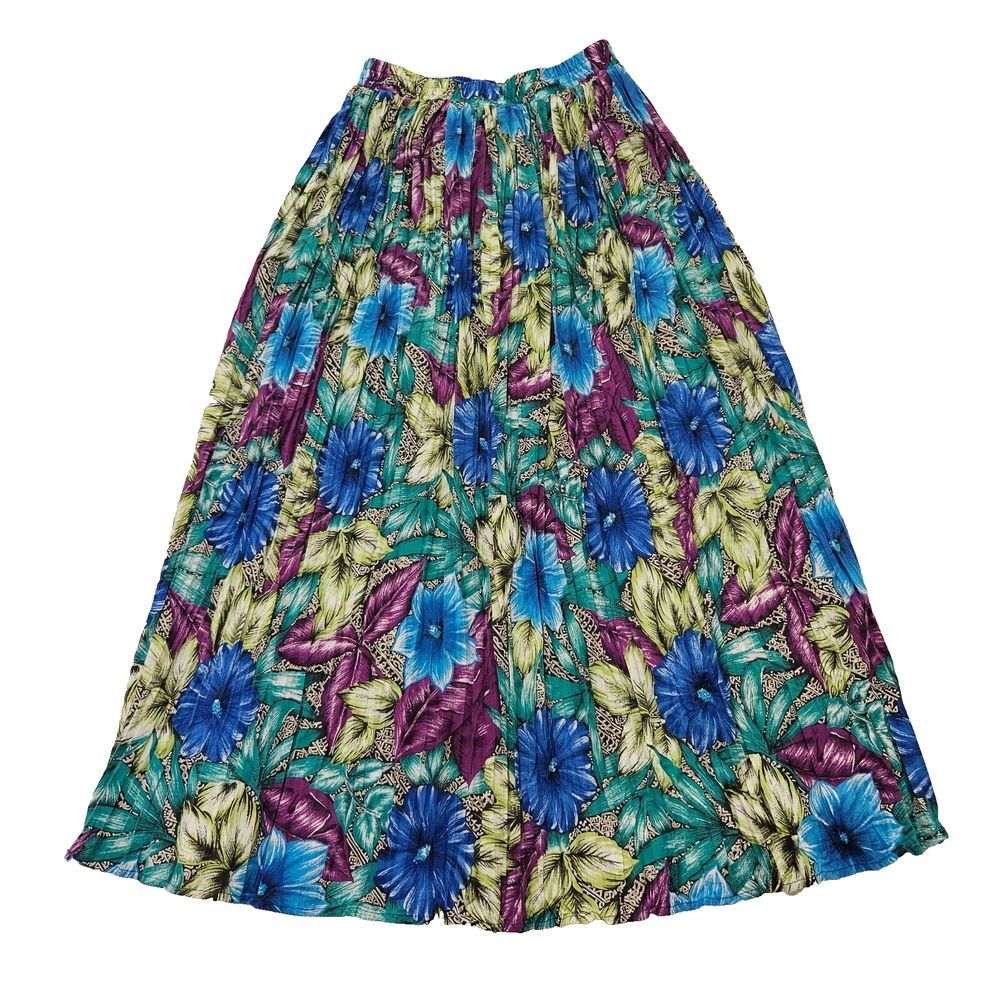 Via Sant Andrea VTG Accordion Boho Feminine Multicolor Floral Maxi‎ Skirt Sz 10T